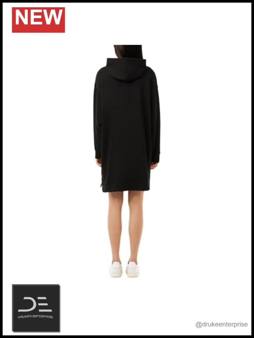 Oversized Fleece Sweatshirt Dress Hooded Long Sleeve Casual - Picture 2 of 4